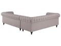 Pikkukuva 5 / 11: Kulmasohva beige 280 x 77 x 85 cm kangasverhoilu kuudelle oikeakätinen chesterfield