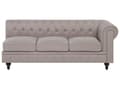 Pikkukuva 8 / 11: Kulmasohva beige 280 x 77 x 85 cm kangasverhoilu kuudelle oikeakätinen chesterfield