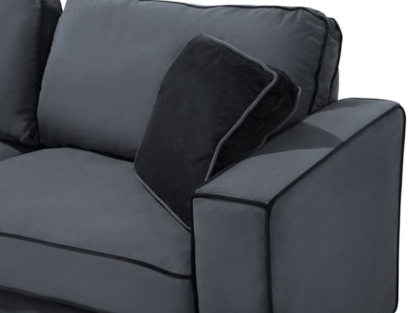 3-sits soffa Ljusgrå Sammet Armstöd Prydnadskuddar Vardagsrum