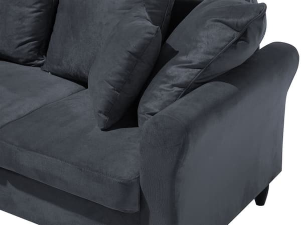 Sohva tummanharmaa 197 x 76 x 79 cm sametti puu vaneri kolmelle koristetyynyt moderni