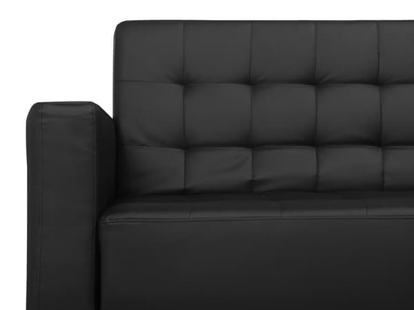 Kulmavuodesohva musta 347 x 168 x 83 cm keinonahkaverhoilu metalli puu viidelle vasen
