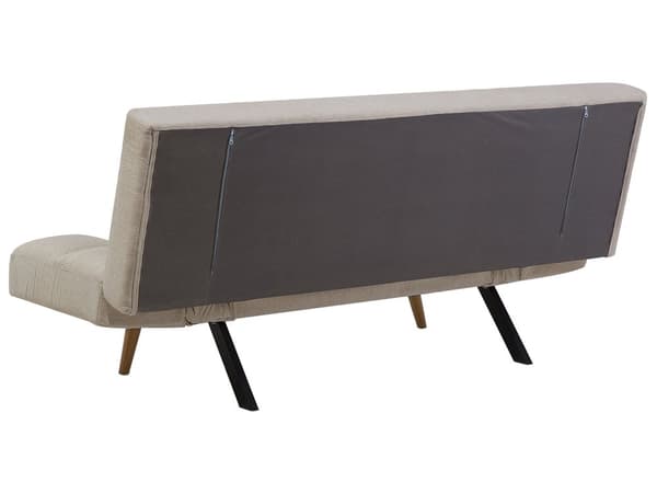 Bäddsoffa Beige Stoppad 3-sits Tillbakalutande Ryggstöd Stickad