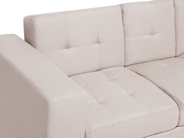 Sektionsbäddsoffa Beige Förvaring Utdragsbara Lådor Klick Klack