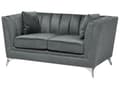 Pikkukuva 5 / 11: Sohva harmaa 160 x 77 x 80 cm sametti metalli puu kahdelle verhoilunaula glamour