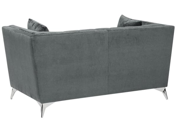 Sohva harmaa 160 x 77 x 80 cm sametti metalli puu kahdelle verhoilunaula glamour