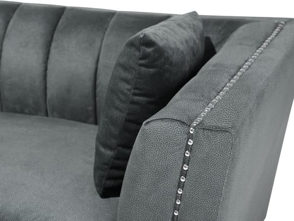 Sohva harmaa 160 x 77 x 80 cm sametti metalli puu kahdelle verhoilunaula glamour