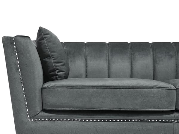 Sohva harmaa 160 x 77 x 80 cm sametti metalli puu kahdelle verhoilunaula glamour