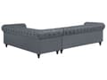Pikkukuva 7 / 11: Kulmasohva vaaleanharmaa 280 x 77 x 85 cm kangasverhoilu kuudelle vasenkätinen chesterfield