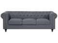 Pikkukuva 8 / 11: Kulmasohva vaaleanharmaa 280 x 77 x 85 cm kangasverhoilu kuudelle vasenkätinen chesterfield