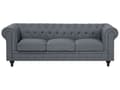 Pikkukuva 8 / 11: Kulmasohva vaaleanharmaa 280 x 77 x 85 cm kangasverhoilu kuudelle oikeakätinen chesterfield