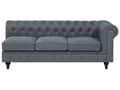 Pikkukuva 11 / 11: Kulmasohva vaaleanharmaa 280 x 77 x 85 cm kangasverhoilu kuudelle oikeakätinen chesterfield