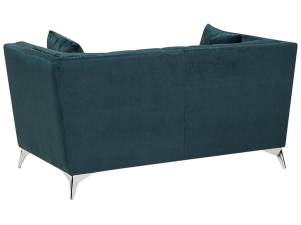 Sohva sinivihreä 160 x 77 x 80 cm sametti metalli puu kahdelle verhoilunaula glamour