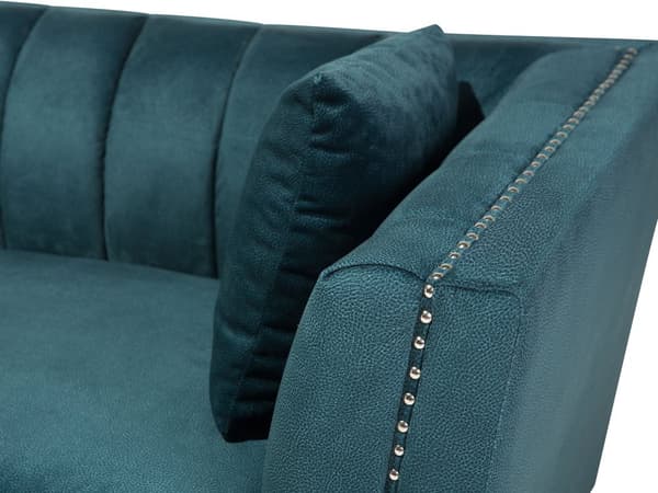 Sohva sinivihreä 160 x 77 x 80 cm sametti metalli puu kahdelle verhoilunaula glamour