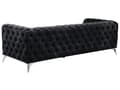 Pikkukuva 6 / 11: Sohva musta 224 x 70 x 85 cm sametti metalli puu kolmelle nappikoristelu glamour