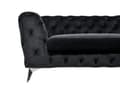 Pikkukuva 7 / 11: Sohva musta 224 x 70 x 85 cm sametti metalli puu kolmelle nappikoristelu glamour