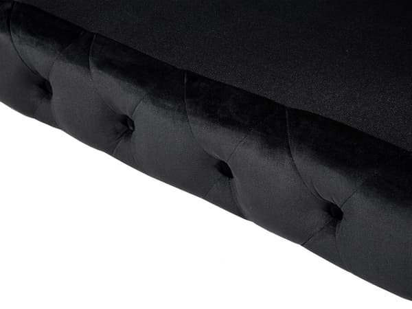 Sohva musta 224 x 70 x 85 cm sametti metalli puu kolmelle nappikoristelu glamour