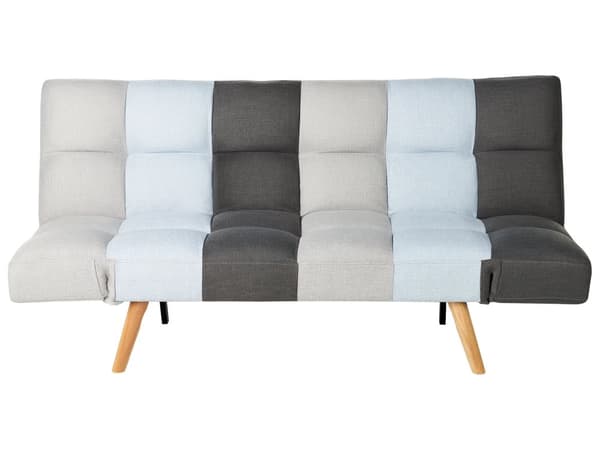 Vuodesohva harmaa sininen kolmelle kangas metallijalat tikattu säädettävä moderni retro
