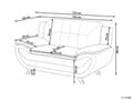 Miniatyrbillede 3 af 10: 2 Personers Sofa Hvid Betrukket med Øko-læder Sølvben Tykt Ryglæn Moderne Stil