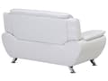 Miniatyrbillede 5 af 10: 2 Personers Sofa Hvid Betrukket med Øko-læder Sølvben Tykt Ryglæn Moderne Stil