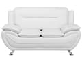 Miniatyrbillede 1 af 10: 2 Personers Sofa Hvid Betrukket med Øko-læder Sølvben Tykt Ryglæn Moderne Stil