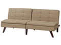 Miniatyrbillede 5 af 9: Sovesofa Lysebrun Mørkt Træ 3 Personers Klassisk Retro Sofa med Sovefunktion Quiltet Ryg Polstring Sofaseng Design Skibsbriks Skrå Ben