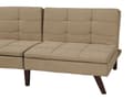 Miniatyrbillede 7 af 9: Sovesofa Lysebrun Mørkt Træ 3 Personers Klassisk Retro Sofa med Sovefunktion Quiltet Ryg Polstring Sofaseng Design Skibsbriks Skrå Ben