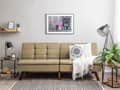 Miniatyrbillede 2 af 9: Sovesofa Lysebrun Mørkt Træ 3 Personers Klassisk Retro Sofa med Sovefunktion Quiltet Ryg Polstring Sofaseng Design Skibsbriks Skrå Ben