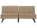 Miniatyrbillede 1 af 9: Sovesofa Lysebrun Mørkt Træ 3 Personers Klassisk Retro Sofa med Sovefunktion Quiltet Ryg Polstring Sofaseng Design Skibsbriks Skrå Ben