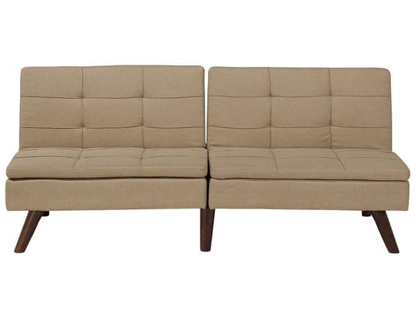 Sovesofa Lysebrun Mørkt Træ 3 Personers Klassisk Retro Sofa med Sovefunktion Quiltet Ryg Polstring Sofaseng Design Skibsbriks Skrå Ben