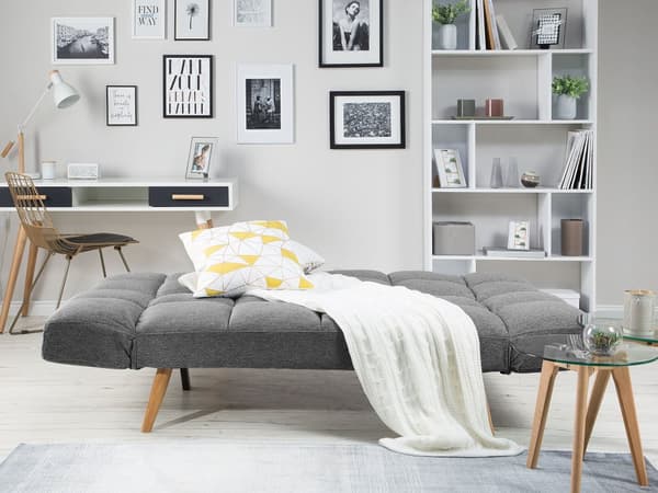 Mørkegrå 3 Personers Sovesofa med Sovefunktion Skandinavisk Stil