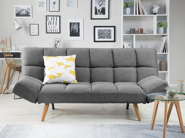 Mørkegrå 3 Personers Sovesofa med Sovefunktion Skandinavisk Stil