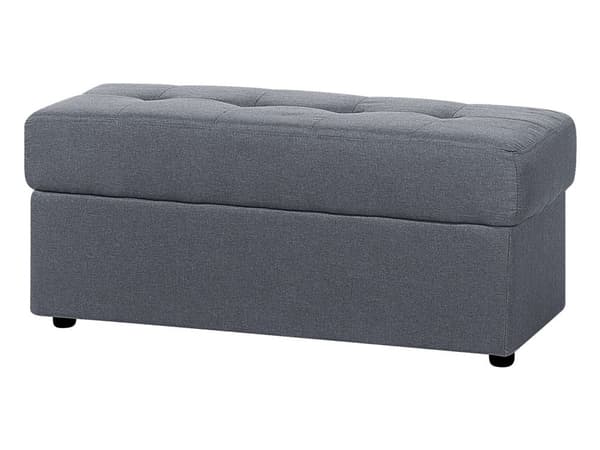 Sovesofa Mørkegrå Polyester 3 Personers Hjørnesofa Opbevaring Skuffer Kopholder Ottoman Fodskammel Quiltet Tuftet Moderne Multifunktionel Design
