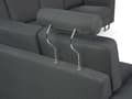 Miniatyrbillede 8 af 11: Hjørnesofa mørkegrå modulær 6 personers moderne quiltet sofa til stue med chaiselong og skammel venstre side