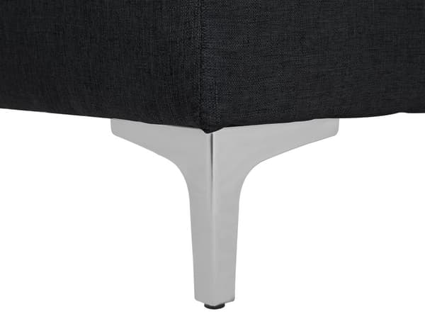 Hjørnesofa Chaiselong Grafitgrå Polyester med Skumfyld og Sølv Krom Metalben 5 personers L-formet Moderne Tuftet Klik Klak modul Sovefunktion
