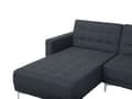 Miniatyrbillede 9 af 11: Hjørnesofa Chaiselong mørkegrå Polyester med Skumfyld og Sølv Krom Metalben 4 personers L-formet Moderne Ottoman Tuftet modul Sovefunktion