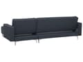 Miniatyrbillede 6 af 11: Hjørnesofa Chaiselong mørkegrå Polyester med Skumfyld og Sølv Krom Metalben 4 personers L-formet Moderne Ottoman Tuftet modul Sovefunktion