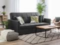 Miniatyrbillede 2 af 11: Sovesofa Mørkegrå Polyester 3 Personers Udtræksseng på Hjul Sovefunktion Quiltet Ryglæn Moderne Sofaseng Stue Indretning Klassisk Tilbehør
