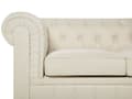 Miniatyrbillede 7 af 11: Chesterfield Sofa Beige Polyester med Skum og Sorte Træben 3 Personers Bredt Tyk Polstret Knap Tuftet Venetiansk Barok stil Stue Indretning
