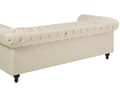 Miniatyrbillede 9 af 11: Chesterfield Sofa Beige Polyester med Skum og Sorte Træben 3 Personers Bredt Tyk Polstret Knap Tuftet Venetiansk Barok stil Stue Indretning