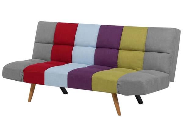 Multifarvet 3 Personers Sovesofa med Sovefunktion Skandinavisk Stil
