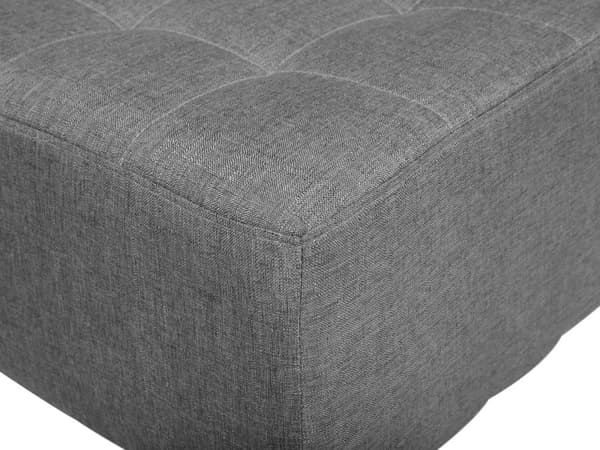 Hjørnesofa Grå polyester stof skumfyld 4 personers Moderne L-formet modulær klik klak funktion med fodskammel venstrehånds gæsteseng venlig