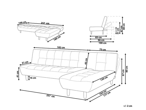 Sovesofa med Chaiselong Grå 4 Personers Sofa L Formet Dyb Sofaseng Siddemøbel Blød Stofsofa Design Hjørnesovesofa