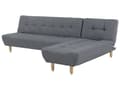 Miniatyrbillede 4 af 9: Sovesofa med Chaiselong Grå 4 Personers Sofa L Formet Dyb Sofaseng Siddemøbel Blød Stofsofa Design Hjørnesovesofa
