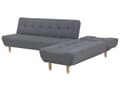 Miniatyrbillede 5 af 9: Sovesofa med Chaiselong Grå 4 Personers Sofa L Formet Dyb Sofaseng Siddemøbel Blød Stofsofa Design Hjørnesovesofa