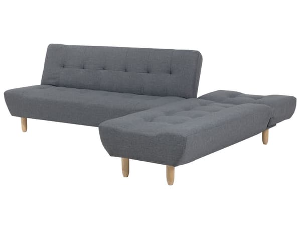 Sovesofa med Chaiselong Grå 4 Personers Sofa L Formet Dyb Sofaseng Siddemøbel Blød Stofsofa Design Hjørnesovesofa