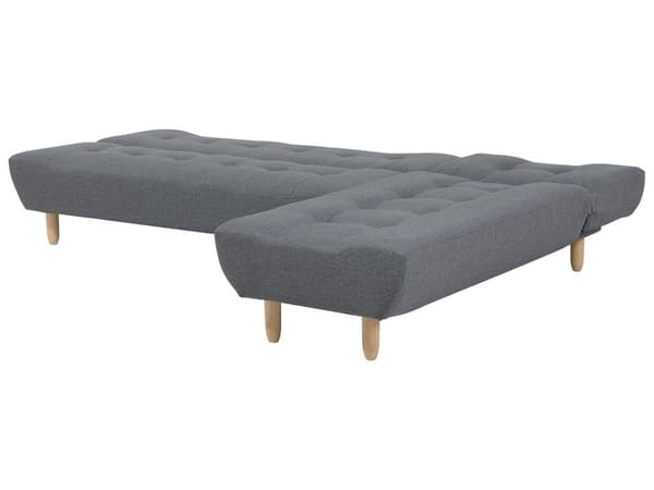 Sovesofa med Chaiselong Grå 4 Personers Sofa L Formet Dyb Sofaseng Siddemøbel Blød Stofsofa Design Hjørnesovesofa