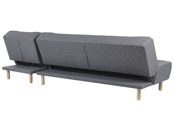 Sovesofa med Chaiselong Grå 4 Personers Sofa L Formet Dyb Sofaseng Siddemøbel Blød Stofsofa Design Hjørnesovesofa