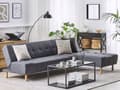 Miniatyrbillede 2 af 9: Sovesofa med Chaiselong Grå 4 Personers Sofa L Formet Dyb Sofaseng Siddemøbel Blød Stofsofa Design Hjørnesovesofa