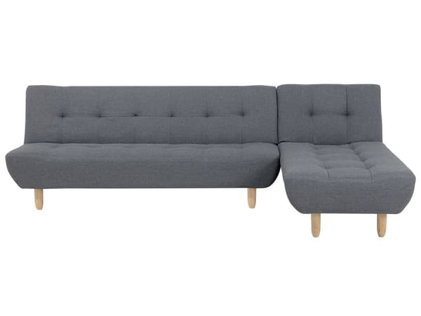 Sovesofa med Chaiselong Grå 4 Personers Sofa L Formet Dyb Sofaseng Siddemøbel Blød Stofsofa Design Hjørnesovesofa