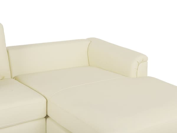 Hjørnesofa Beige Læderpolstret L-Formet Venstrehåndsorientering
